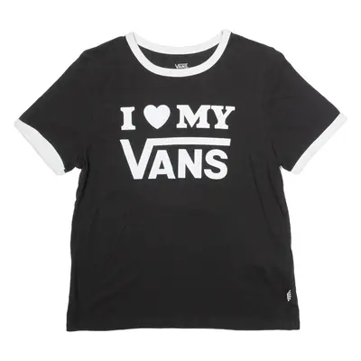 VANS Womens T-Shirt Black Crew Neck M