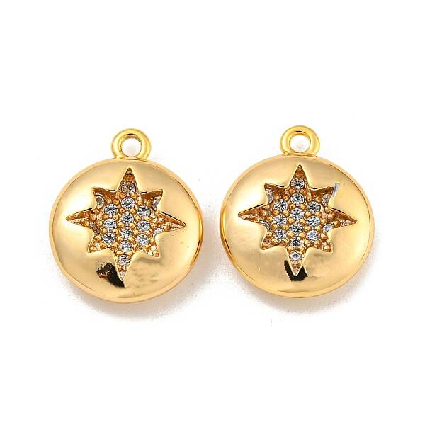 Brass Micro Pave Clear Cubic Zirconia Pendants