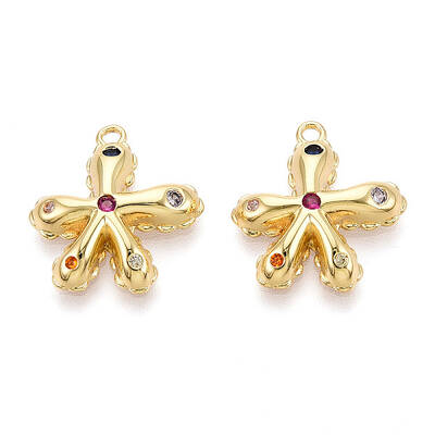 Brass Micro Pave Cubic Zirconia Pendants
