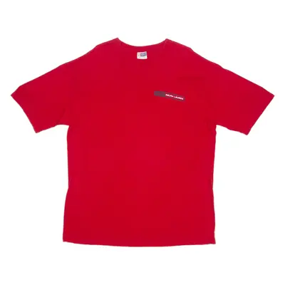 CHAPS RALPH LAUREN Mens T-Shirt Red Crew Neck L