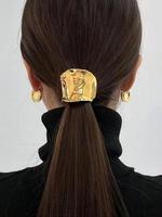 Texture Metal Hair Tie, Elegant Hair Accessories for Women & Girls, Minimalist Headwear Suitable for Thick Hair, Fashion Hair...