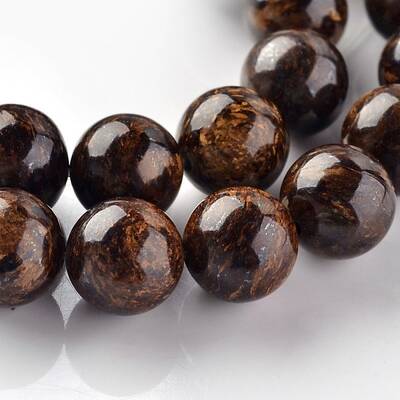 Natural Bronzite Round Beads Strands