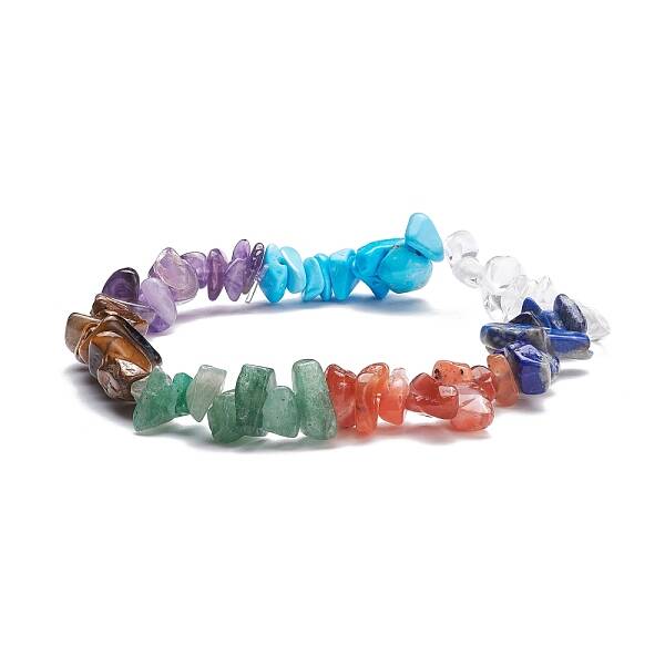 Natural & Synthetic Mixed Stone Chips Beads Stretch Bracelet