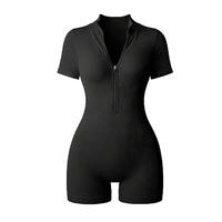 Sport Studio Half Zip Ribbed Knit Sports Romper