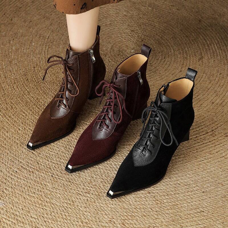 CHIKO Adler Pointy Toe Block Heels Ankle Boots