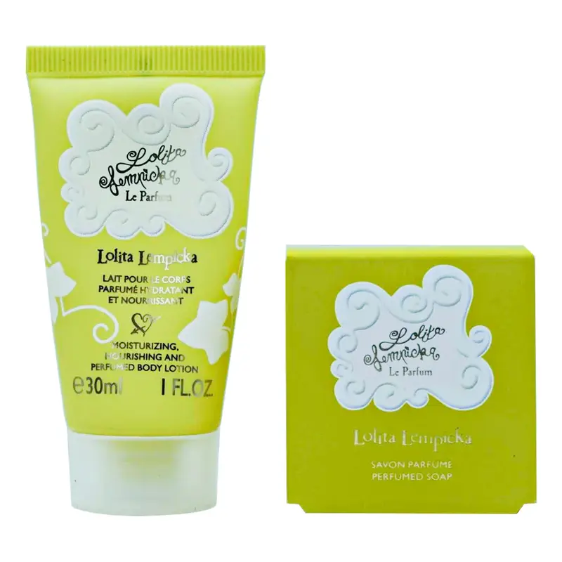 Set Lolita Lempicka: Mon Premier Parfum moisturizing body milk 30 ml + Mon Premier Parfum scented soap 25 g *miniature