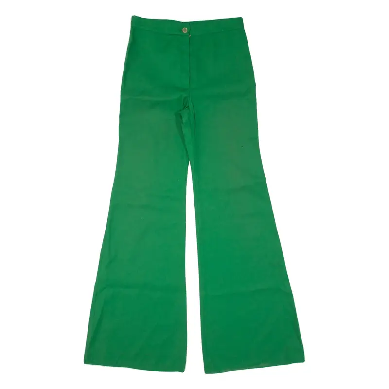 Womens Trousers Green Loose Flared W26 L31