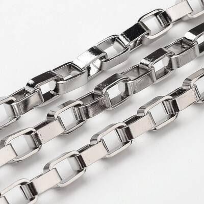 Tarnish Resistant 304 Stainless Steel Venetian Chains Box Chains
