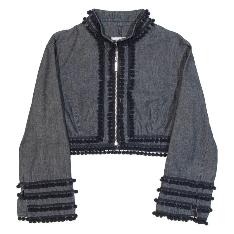 MOSCHINO Cropped Girls Denim Jacket Blue 14Y