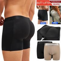 Menswear Butt Lifter Padded Underwear Seamless Boxer Briefs Hip Enhance Shorts Body Shaper Shapewear Breathable Comfy Stretch...