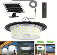 Solar Shed Light Portable Solar Pendant Light 244 LED Glow Solar Powered Motion Sensor Light with Remote Control for Indoor/O...