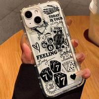 Poker Card Pattern Phone Case, Shockproof Clear Phone Protective Cover, Phone Accessory Compatible with iPhone 11 12 13 14 15...