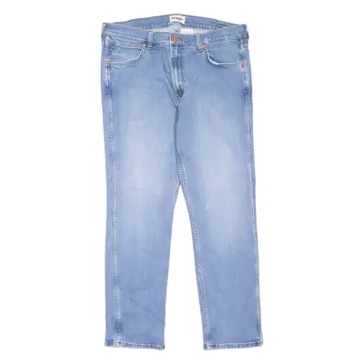 WRANGLER Greensboro Mens Jeans Blue Slim Straight Stone Wash W36 L30