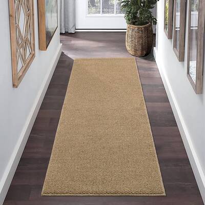 Garvee Modern Washable Kitchen Rug Runner 2x6 Hallway Rug Solid Rug Non-Slip Laundry Room Runner Rug, Washable Neutral Bathro...