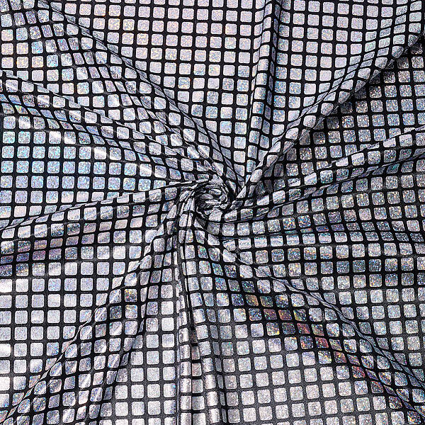 Sparkly Laser Hologram Polyester Square Sequin Fabric