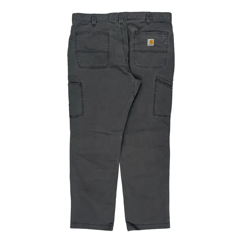 Carhartt Double Knee Carpenter Trousers - 38W 32L Grey Cotton Blend | Size: 38″ waist