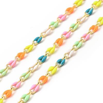 3.28 Feet Brass Enamel Curb Chains