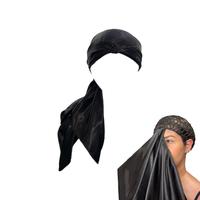 Black Satin Doobie  Wrap Hair Net and square scarf 2 in 1 Set Scarves & Shawls