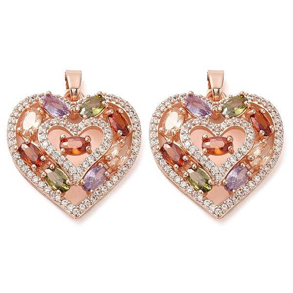 Brass Micro Pave Cubic Zirconia Pendants