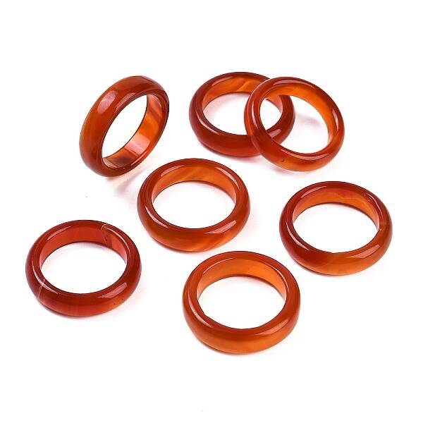 Dyed & Heated Natural Agate Finger Rings for Women