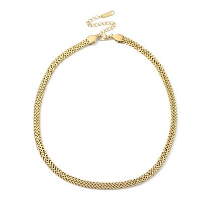 Ion Plating(IP) 304 Stainless Steel Mesh Chain Necklace for Men Women