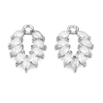 Brass Micro Pave Clear Cubic Zirconia Pendants