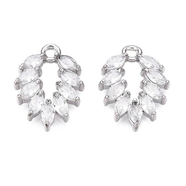 Brass Micro Pave Clear Cubic Zirconia Pendants