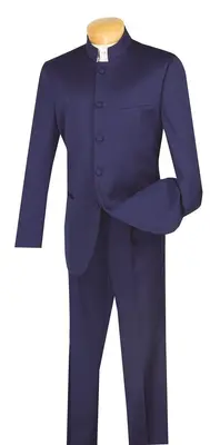Vinci Men's 5 Button 2-Piece Nehru Suit Fashionable Style