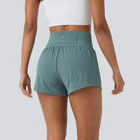 Halara SoCinched Super High Waisted Tummy Control Perforated 2-in-1 Yoga Shorts