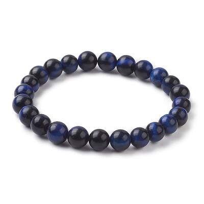 Dyed Natural Tiger Eye Beaded Stretch Bracelets