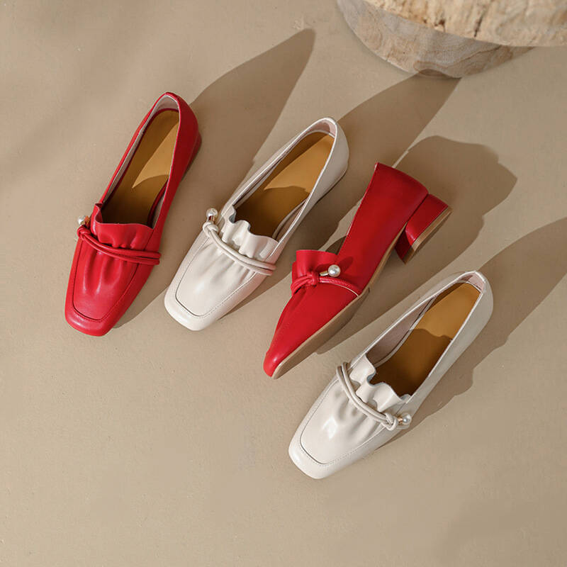 CHIKO Taima Square Toe Block Heels Loafers Shoes