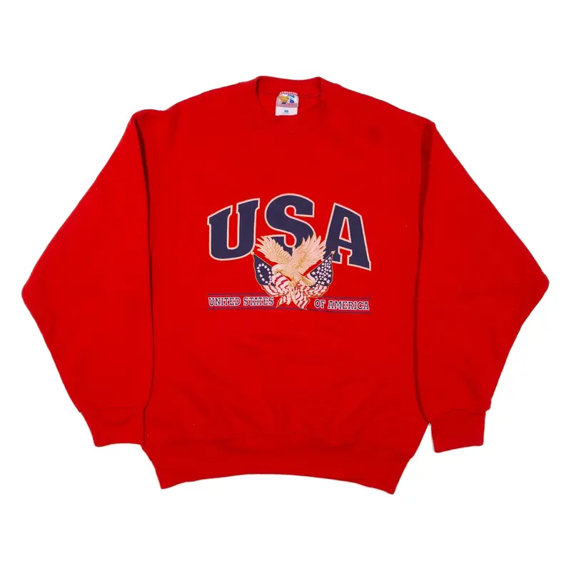 ARTEX SPORTSWEAR USA Mens Sweatshirt Red USA L