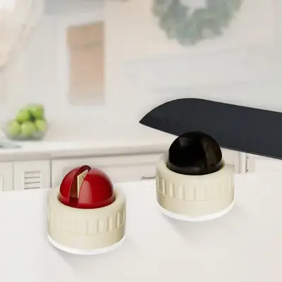 Knife Sharpener | Portable Rapid Knife Sharpener & Kitchen Knife Sharpener (with Suction Base) | for Knives, Scissors, Cleave...