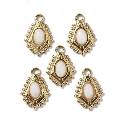 PVD Vacuum Plating 201 Stainless Steel White Jade Pendants
