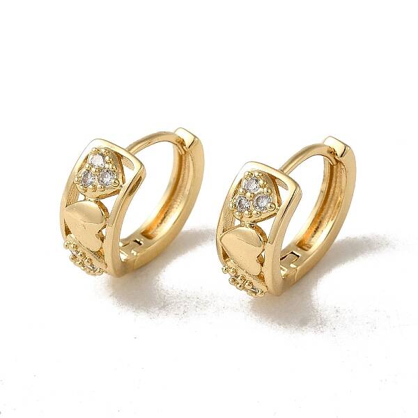 Brass Micro Pave Cubic Zirconia Hoop Earring