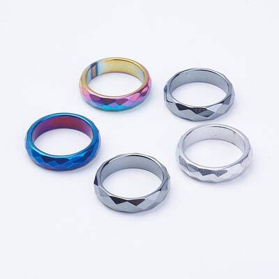 Electroplate Non-Magnetic Synthetic Hematite Rings
