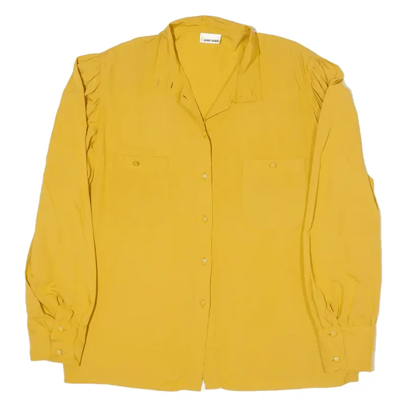 GERRY WEBER Plain Shirt Yellow Viscose Long Sleeve Womens L