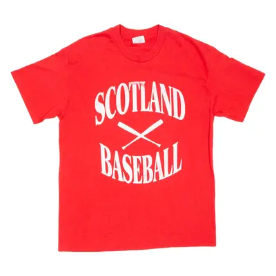 HAINES Scotland Baseball Mens T-Shirt Red L