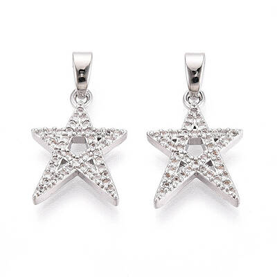 Brass Micro Pave Cubic Zirconia Pendants