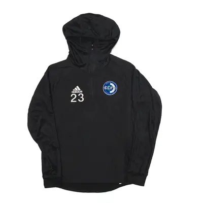 ADIDAS Lightweight Emerald City Football Club 1/4 Zip Hoodie Black Pullover Mens S