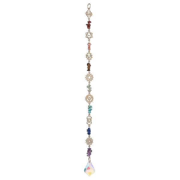 Chakra Natural & Synthetic Gemstone Chip Hanging Suncatchers