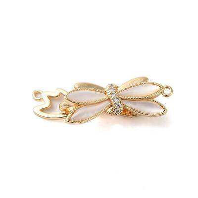 Brass Micro Pave Clear Cubic Zirconia Fold Over Clasps