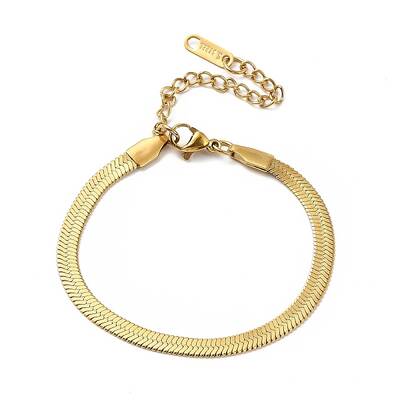 Ion Plating(IP) 304 Stainless Steel Herringbone Chain Bracelet for Men Women