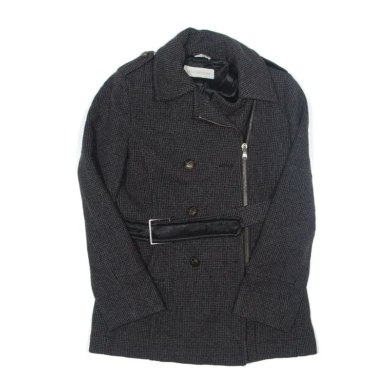 BLUES CLUB Overcoat Jacket Black Womens S