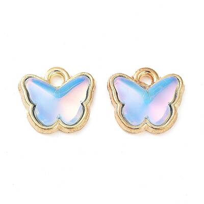 Rack Plating Alloy Glass Charms