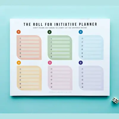 ROLL FOR INITIATIVE DECISION MAKER NOTEPAD PLANNER