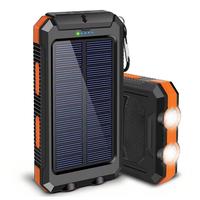 10000mAh Solar Charging Power Bank with Flashlights, Dual USB Output Port Multicharger Power Bank, Portable Wireless Car Char...