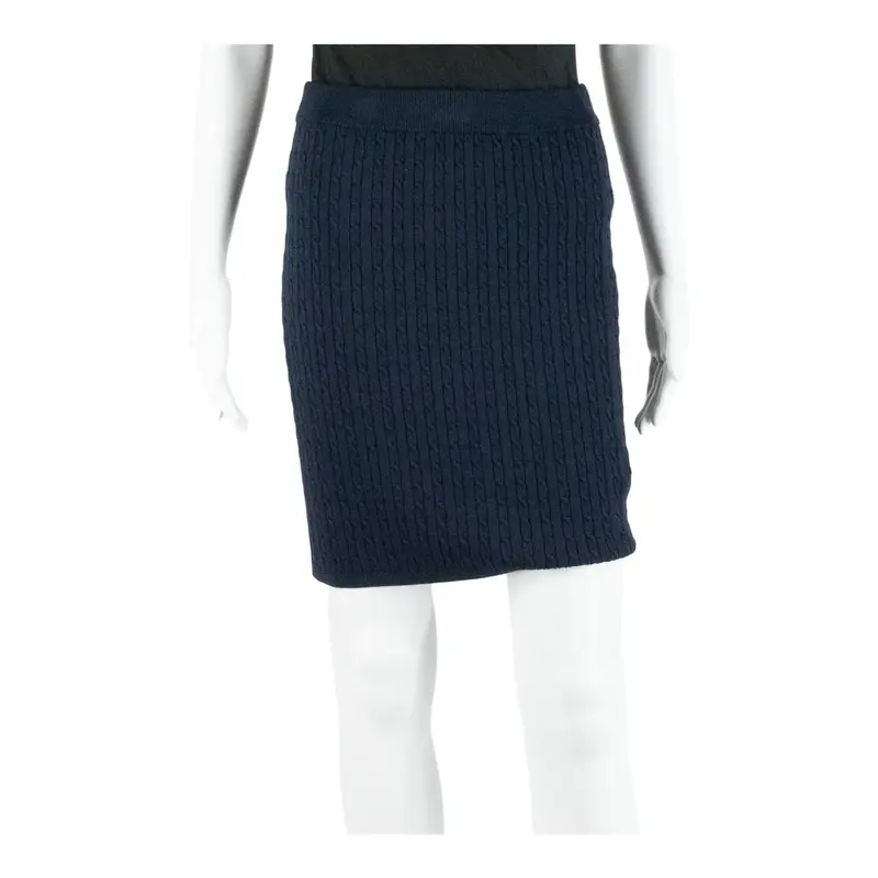 JACK WILLS Cable Knit Short Mini Skirt Blue Viscose Womens UK 10