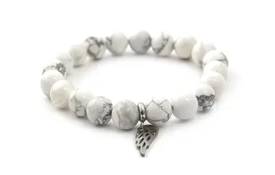 Agato MINK30/17 White Howlite Bead Bracelet
