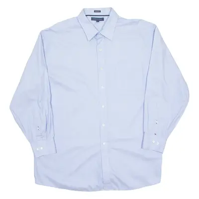 TOMMY HILFIGER Mens Plain Shirt Blue Striped Long Sleeve XL